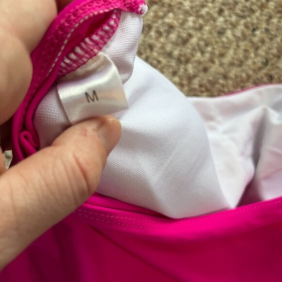 Swimsuit Onepiece - Hot Pink Size Medium Halter Padded - Picture 6 of 7